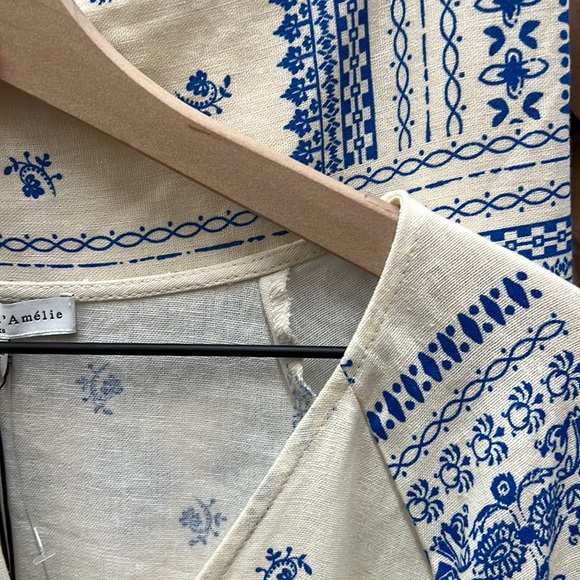 NWT Madison d’Amelie Blue & Cream Two Piece Top & Skirt Set - Picture 9 of 9